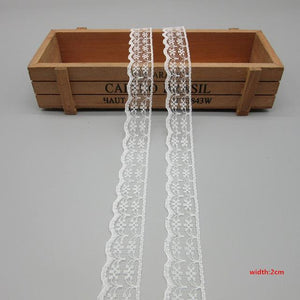 10 Yards White Lace Ribbon Tape (40MM Wide)