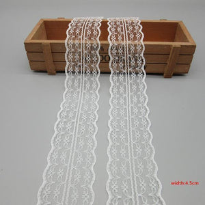10 Yards White Lace Ribbon Tape (40MM Wide)